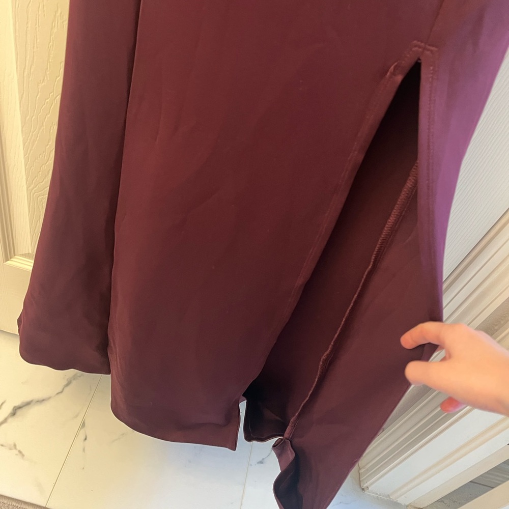Burgundy “Emerald Sundae” thigh slit prom dress - Picture 12 of 16